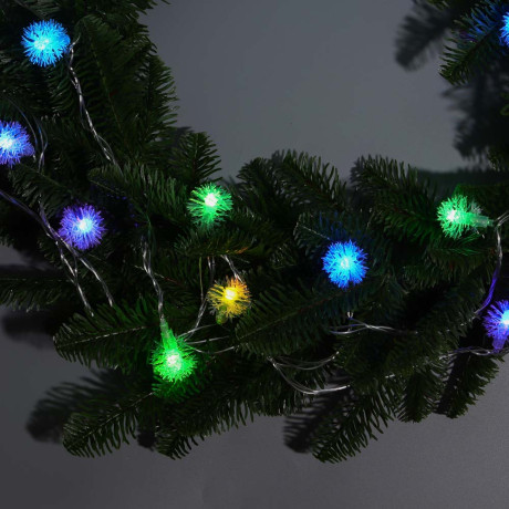 СНОУ БУМ Гирлянда эл. вьюн 4м, 20LED, мульти в диоде/RGRB, перелив, ПВХ прозрачный, 220В