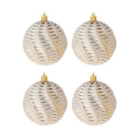 СНОУ БУМ Набор шаров 8 см, 4 шт, шампань 26-161