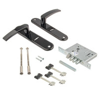 Замок врез ЗВ9-6/13.РФ61 с ручками (Черный, 3 ригеля 11мм, сувальдный) Рязань   \9