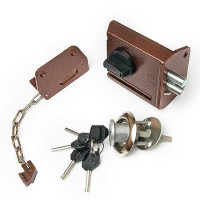 Замок накл ЗНД-1А-КП/М Правый с цепочкой (автомат) МЕДЬ Рязань \20