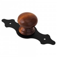 Ручка-кнопка дверная сталь+дерево мод.3 черная инд.уп. Домарт (10)