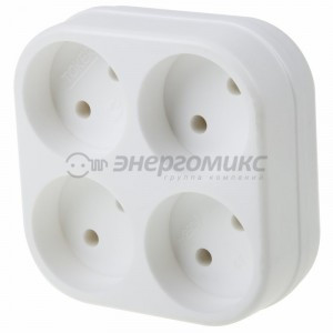 REXANT разветвитель (тройник) 4 роз. 6/10А белый 11-1072