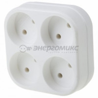 REXANT разветвитель (тройник) 4 роз. 6/10А белый 11-1072