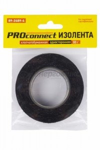 Изолента х/б двусторонняя 18/11,3, 80 гр., инд. уп-ка, Proconnect, 09-2409-4