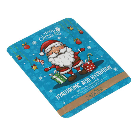 Маска для лица тканевая увлажняющая с гиалуроновой кислотой тм SADOER Merry Xmas, 25 гр