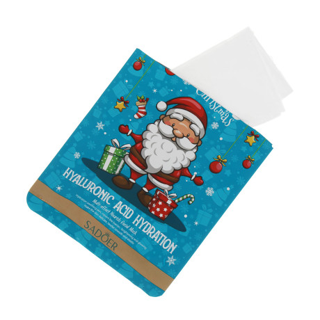 Маска для лица тканевая увлажняющая с гиалуроновой кислотой тм SADOER Merry Xmas, 25 гр