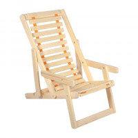 Шезлонг деревянный с подлокотниками 105х65х95см липа 32016 Банные штучки