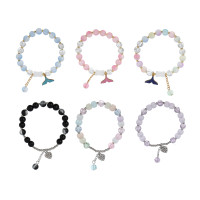 ЮНИLOOK Браслет с декором, d7см, d бусин 0,8мм, 6 цветов, стекло, #5