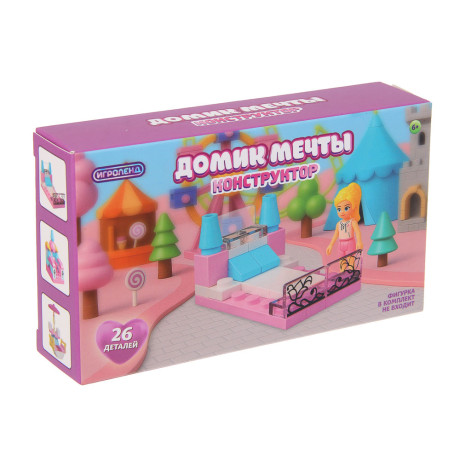 ИГРОЛЕНД Конструктор "Домик мечты", 13х3х7,5 см, ABS, 6 видов