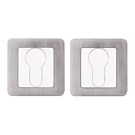 Накладка под цилиндр DP-C-22-CRM/CR (матовый хром/хром) Квадратная CODE DECO  (1пара)  \10 (200)