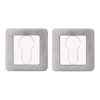 Накладка под цилиндр DP-C-22-CRM/CR (матовый хром/хром) Квадратная CODE DECO  (1пара)  \10 (200)