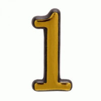 Цифра дверная АЛЛЮР Большая пластик "1" золото (1000,50)