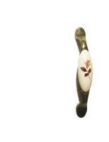 Ручка мебельная 4010-7 бронза 96мм с керамической вставкой