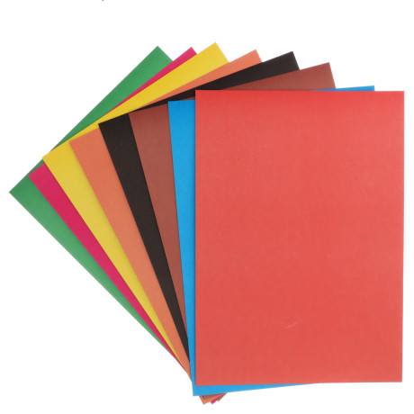 Картон цветной А4, 8 листов, 8 цветов, немелованный в папке