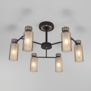 EUROSVET Люстра E14 6x15 W690х380 металл черн/бел/античн бронза/тон-ый Amado 70115/6 a050068