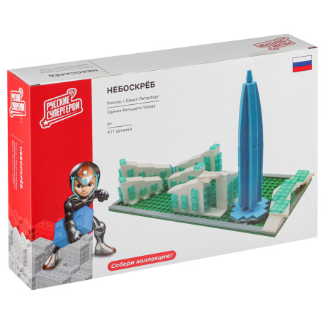 BY Русские Супергерои Конструктор "Небоскрёб", 411 деталей, ABS, 30х20х6см