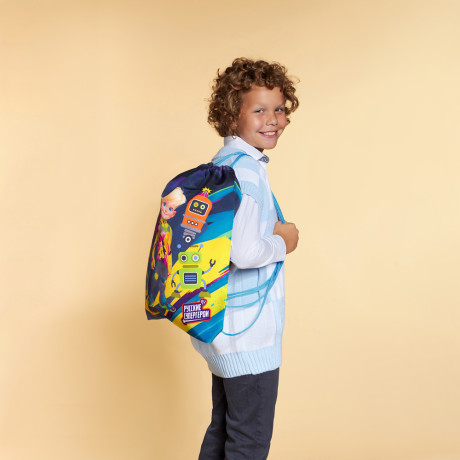 BY Русские Супергерои Мешок для обуви, 39х47см, сверхплотный п/э, 2-сторонняя печать "Конек джуниор"