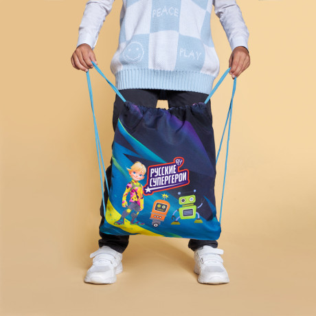 BY Русские Супергерои Мешок для обуви, 39х47см, сверхплотный п/э, 2-сторонняя печать "Конек джуниор"