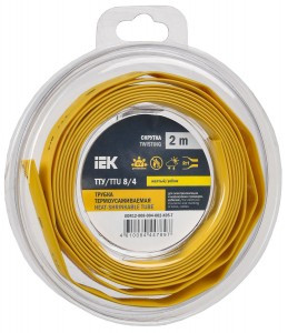 IEK термоусадка трубка ТТУ нг-LS 8/4 желтая (2м/упак, цена за уп) ТУТ UDR12-008-004-002-K05-T
