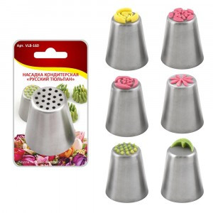 Насадка кондитерская "Русский тюльпан", d=2,6-3,7см,h=4см (кратность 6шт!!!) сталь VL8-160 Мультидом