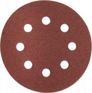 Круг шлифовальный ЗУБР "МАСТЕР" универс, абразив бумага на велкро основе, 8 отверст, Р100, 125мм,5шт