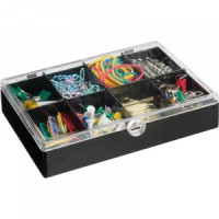 Набор скрепок Attache Selection 8 отд. (зажимы, скрепки, банк. рез, кноп) 647555