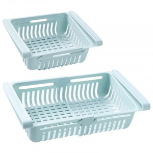 Контейнер-органайзер раздвижной д/холодильника RC-02, 20(28)*16*7,6см, пластик, 102846 Рыжий кот