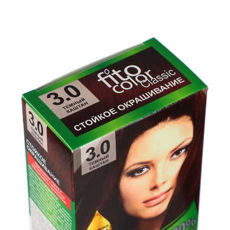 Краска для волос FITO COLOR Classic, 115 мл, тон 3.0 темный каштан