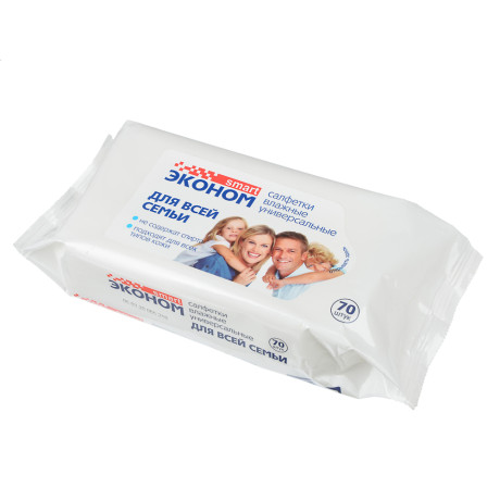 СМАРТ Эконом Салфетки влажные для всей семьи 70шт