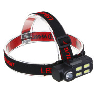 ЕРМАК Фонарь налобный, XPE+COB, 4 режима, зарядка USB, 83х27х25 мм, съемный аккумулятор, без АКБ