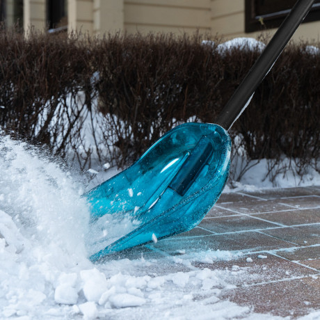 Лопата для уборки снега поликарбонат, 340х385х1340 мм, алюминиевый черенок, LUXE Palisad