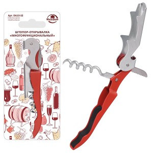 Штопор "Многофункциональный" 12*2*1,2см металл хром (кратность 3!!!) 13-32 Мультидом