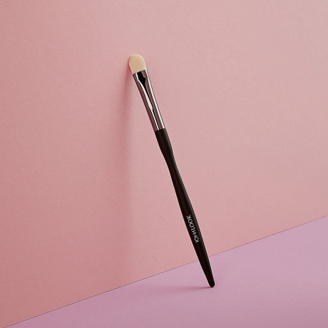 ЮНИLOOK Кисть для нанесения и растушевки сухих и кремовых текстур, иск.ворс, дерево, металл, 15,4см