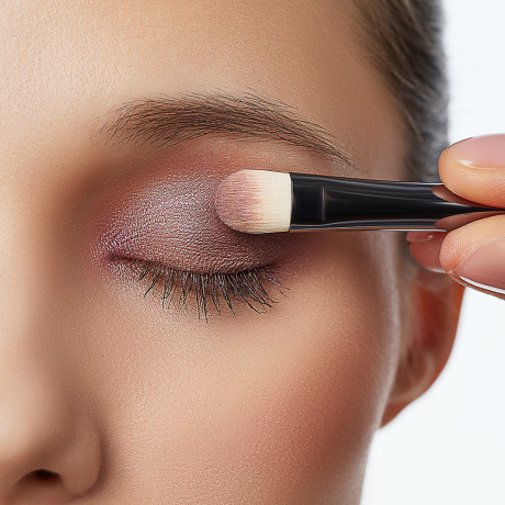 ЮНИLOOK Кисть для нанесения и растушевки сухих и кремовых текстур, иск.ворс, дерево, металл, 15,4см