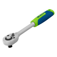 Ключ-трещотка 1/2&quot;, 45 зубьев, с быстрым сбросом, матовый хром Сибртех