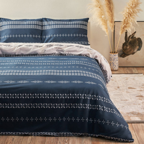 PROVANCE Нэви Комплект постельного белья 2 (4 предмета), поплин, 100% хлопок, синий