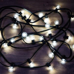 Гирлянда ул.Galaxy Bulb String/"Белт Лайт" 6LED*30(d=45) бел. 10м, IP65 черн.кауч 331-325 Neon Night
