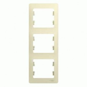 Systeme Electric GLOSSA рамка СУ 3 мест. беж. (вертик.) GSL000207 (15!)