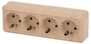 ЭРА Intro Quadro роз. ОУ 4 мест земля 16А, 250В, IP20, сосна 2-208-11 1184