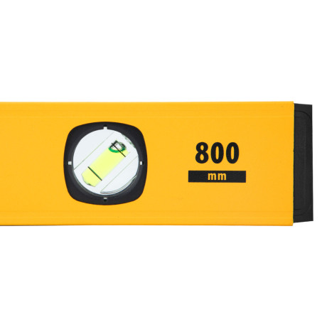 Уровень алюминиевый, магнит, фрезерованный, 3 глазка (1 зеркал.) 0,5 мм/м, 800 мм Denzel