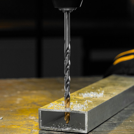 Сверло спиральное по металлу 7,5 х 156 мм, Р6М5, Golden Tip, удлиненное Denzel