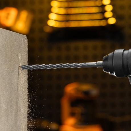 Бур по бетону, цельная крестовая пластина, 10x215 мм, SDS PLUS Denzel