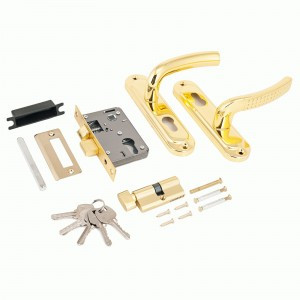 Замок врез с руч 0827/60-C-G золото кл-верт м/о 50мм, 1риг,  мц 60мм,  5кл  AVERS