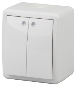 ЭРА Эксперт выкл. ОУ 2 кл. 10A бел. IP54, инд. 11-1405-01 (1/16/160)