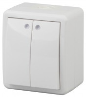 ЭРА Эксперт выкл. ОУ 2 кл. 10A бел. IP54, инд. 11-1405-01 (1/16/160)