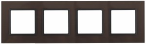 ЭРА 14 Elegance рамка СУ 4 мест.стекло, бронза+антр 14-5104-13 5633