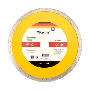 Диск алмазный отрезной сплошной 200x25.4/22.2x2x10 мм KRANZ (цена за шт) KR-90-0114