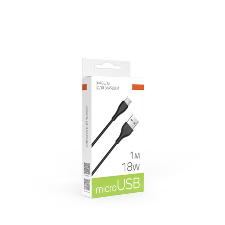 Кабель для зарядки USB(A)-microUSB BY Balance, 18Вт, 1 м, 2.4A, PVC, чёрный