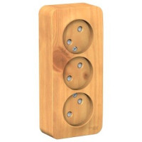 Systeme Electric BLANCA роз. ОУ 3 мест. 16А ясень (пл.осн., штор., изол.пл.) BLNRA001315 (3!)