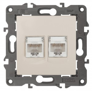 ЭРА 14 Elegance мех. роз. СУ 2хRJ45, сл.кость 14-3108-02 автоклеммы 4148